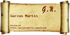 Gerzon Martin névjegykártya